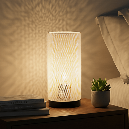 Cylindrical Mesh Table Lamp
