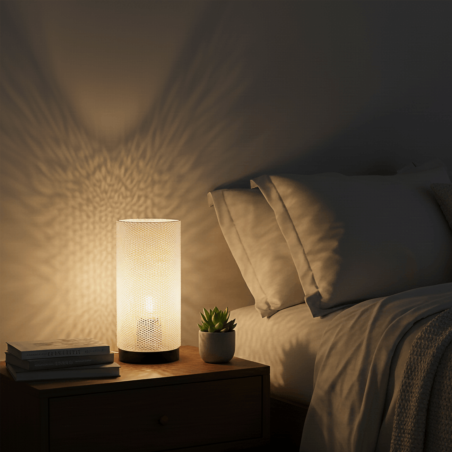 Cylindrical Mesh Table Lamp