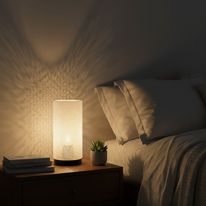 Cylindrical Mesh Table Lamp